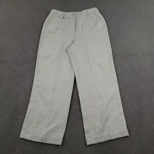 J‎ Peterman Pants Womens Size 14 Beige Linen Wide Leg High Rise Lined Trousers